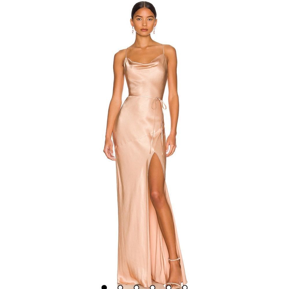 NWT Shona Joy Bias Cowl Maxi Dress Revolve Desert Rose Size 4